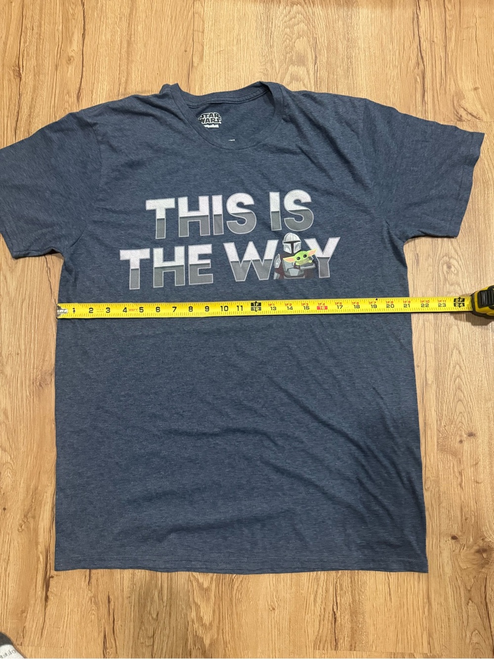 Star Wars Men’s Navy Heather 'This Is The Way' Graphic Tee with Grogu Sz:L